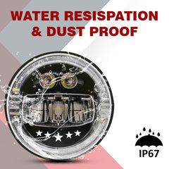 7inch 5 Star new Style LED Headlight with Welcome feature 120W (H4 Plug) - Uniauto