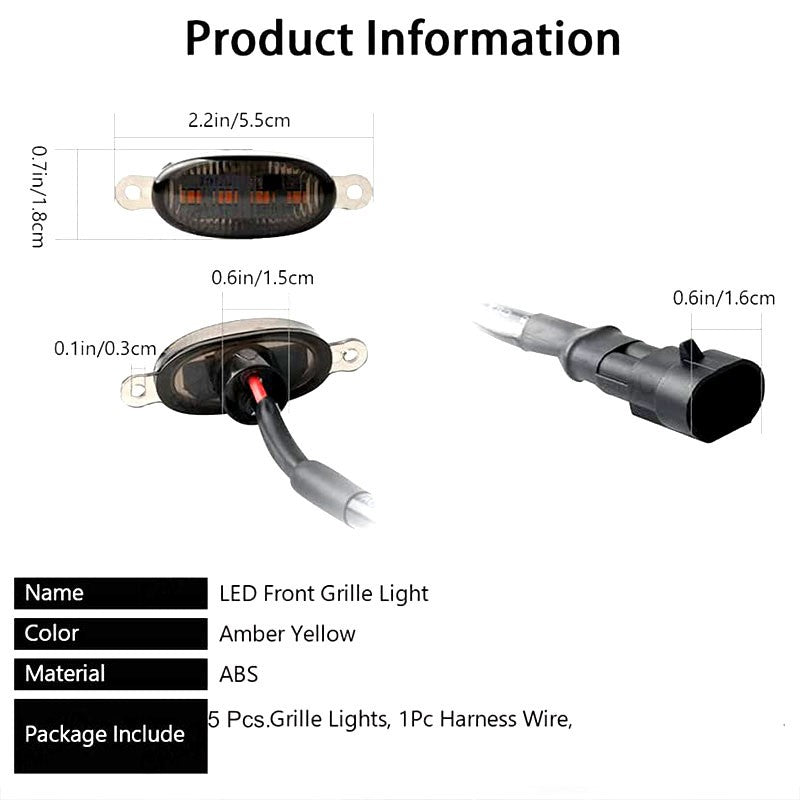 LED Front Grill Light(Amber Yellow) - Uniauto