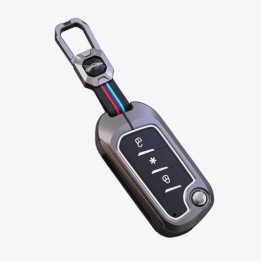 Metal Key Cover for Mahindra Thar Roxx, Scorpio N, XUV3X0, XUV700, XUV400, Bolero Neo, Bolero 2020, Scorpio Classic, Thar 2020 | Zinc Alloy