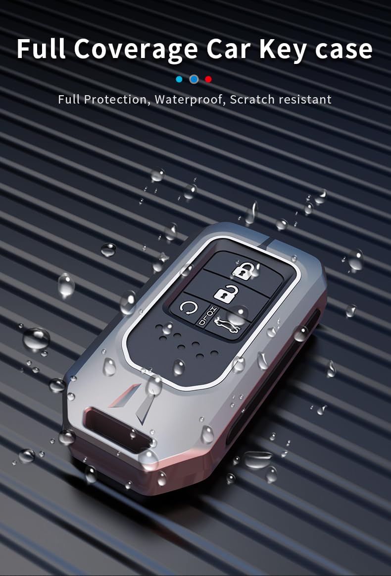 Metal Key Cover for Honda Accord, Civic, CR-V, HRV 4 Buttons Smart