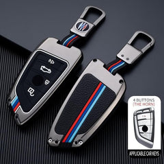 Metal Key Cover for  BMW X1 X3 X5 X6 BMW Series 1 2 5 7 Keyless Entry (4 Button)