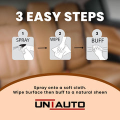 Uniauto Leather Dresser – Premium Leather Cleaner for Cars | Restores & Retains Natural Look