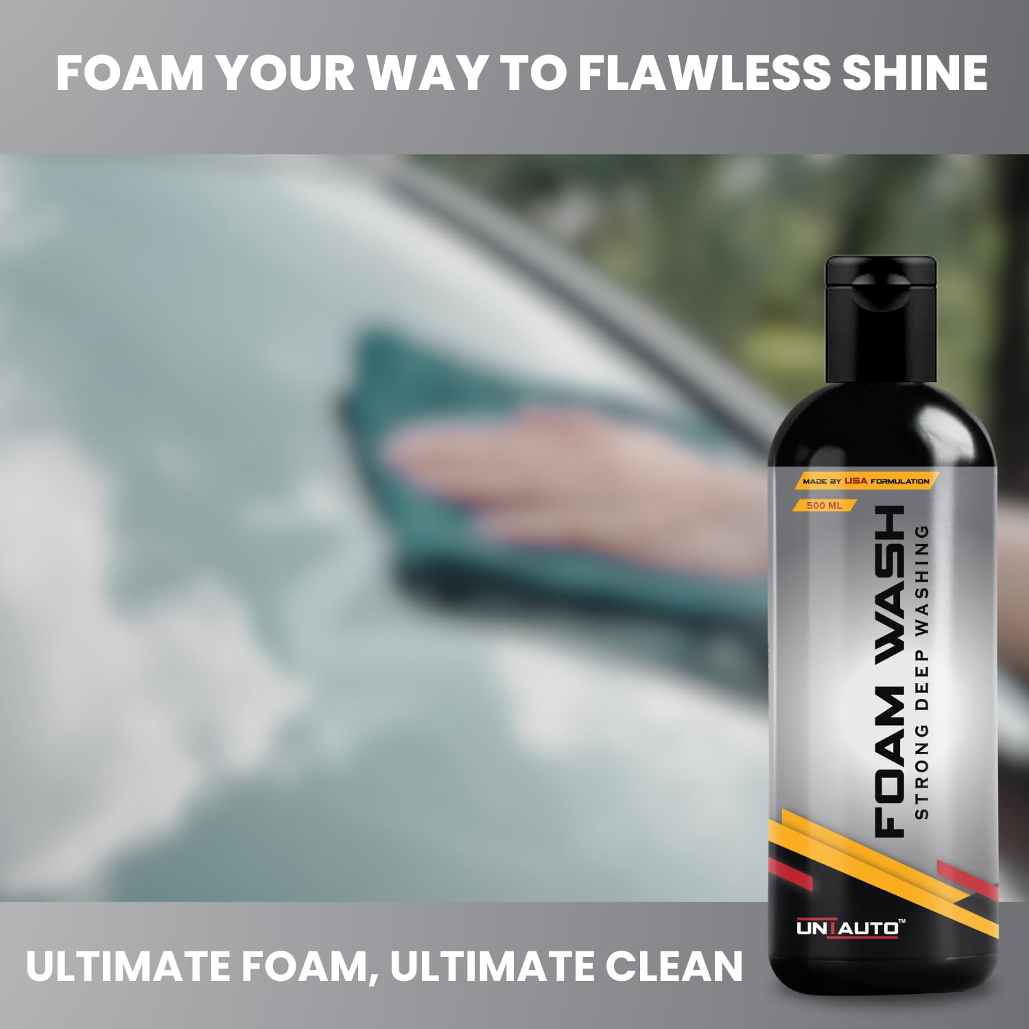 Uniauto Foam Wash – Strong Deep Cleaning Car Shampoo for Heavy Dirt Removal, Streak-Free Shine & Long-Lasting Protection