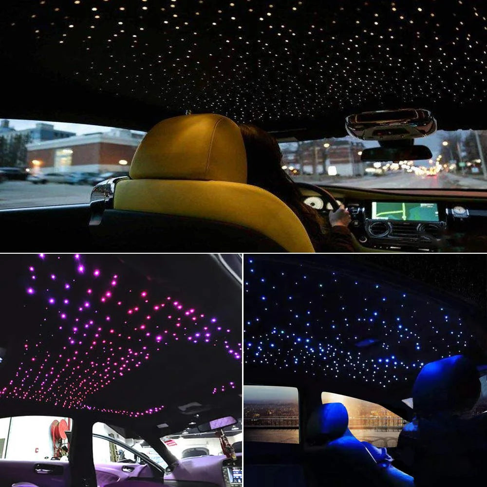 Star Ceiling Light Kit| 16W Fiber Optic (Rolls Royce Style) RGBW APP+Music Control Sound Sensor Light Source | with 28key RF Musical Remote and Fiber Cable 450pcs 0.75mm 9.8ft/3m for Car and Home