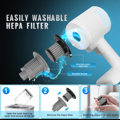 Windek 1010 100W Handheld Vacuum | ≥4.5kPa Suction | Rechargeable, Portable | Metal HEPA Filter, LED Light