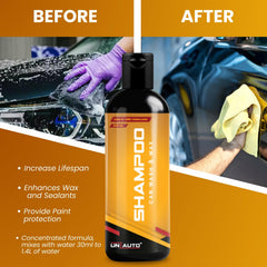 Car and Bike Wash and Wax Shampoo for Home Car Wash | Shampoo Liquid Concentration for Car Bucket Wash at Home