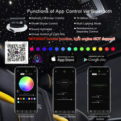 Star Ceiling Light Kit| 16W Fiber Optic (Rolls Royce Style) RGBW APP+Music Control Sound Sensor Light Source | with 28key RF Musical Remote and Fiber Cable 450pcs 0.75mm 9.8ft/3m for Car and Home