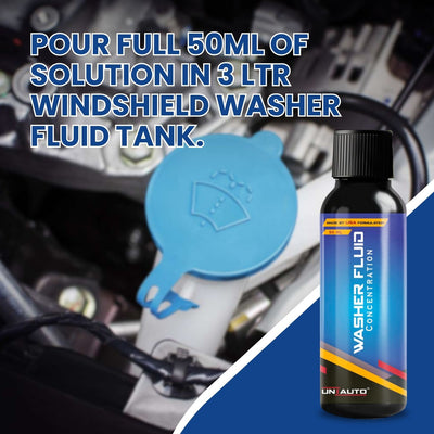 Washer Fluid Concentration - Pack of 5 (5 X 50 ml) - Free Glass Cleaning Cloth