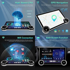 Gemstone 10.1'' 2K QLED Android Car System – 4GB RAM, 64GB Storage, Dual Knob & Camera Support