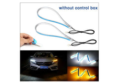 Daytime Running Light | Sequential Flow Universal Ultra-fine 60cm DRL | Flexible | Soft | Tube Guide Car LED Strip | White and Yellow Color