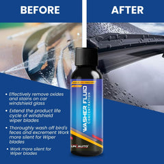 Washer Fluid Concentration - Pack of 5 (5 X 50 ml) - Free Glass Cleaning Cloth