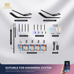 Cardi Ambient Smart LED 18-in-1 Kit for Mahindra XUV7X0 – App Controlled Premium Interior Lighting