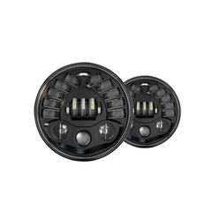7inch Eagle Style LED Headlight 120W (H4 Plug) | High Beam | Low Beam | White DRL | Yellow Indicator for Thar