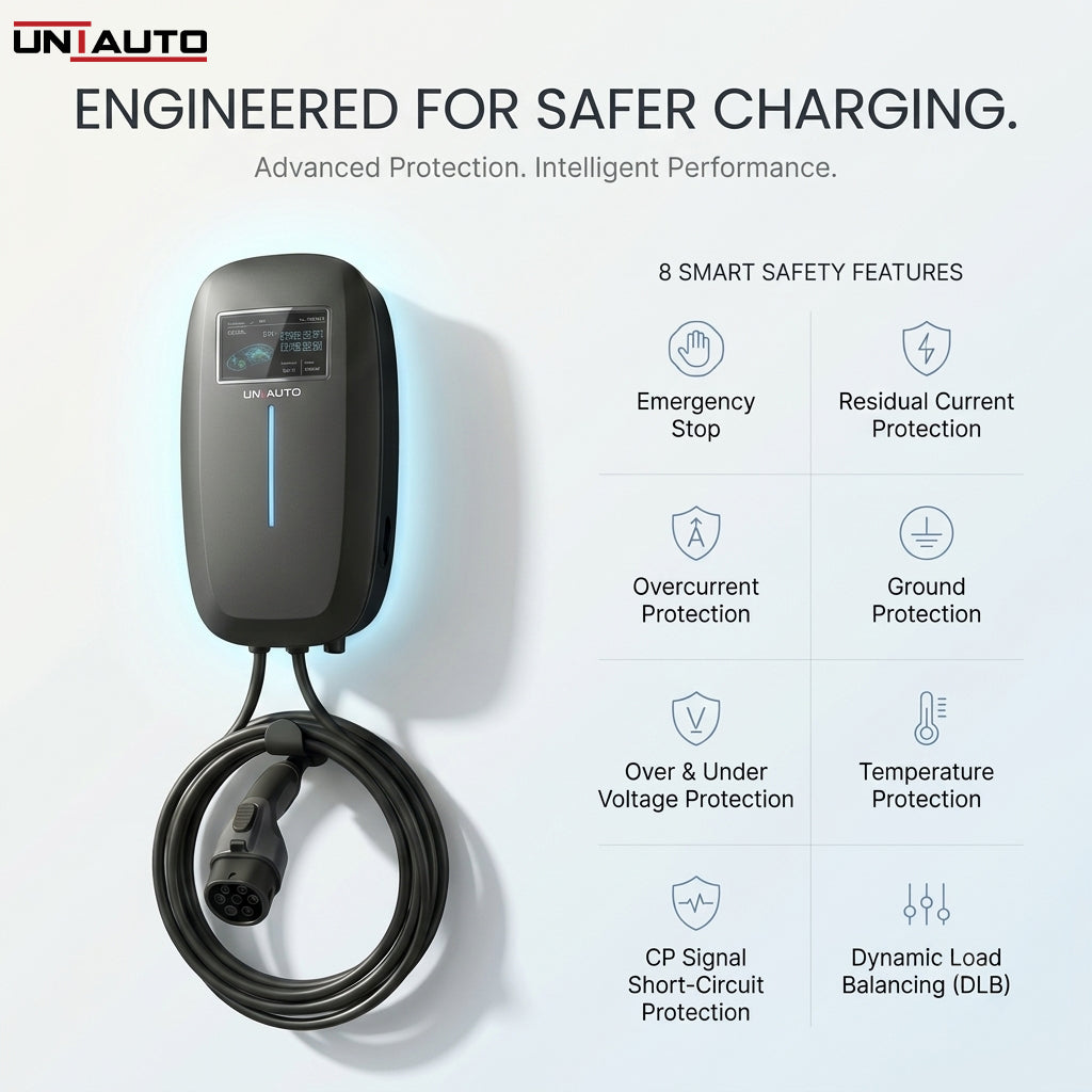 Uniauto VOLTRIQ Smart AC Wall EV Charger | WiFi App, RFID, Adjustable Charging & Advanced Safety | 2-Year Warranty