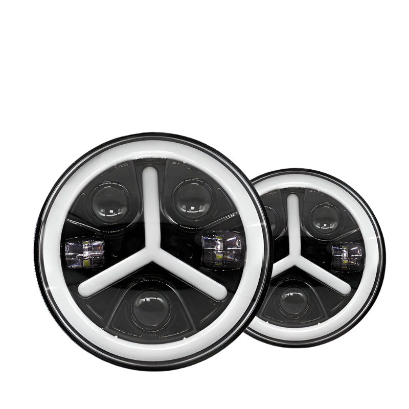 7inch Y Ring Style LED Headlight 120W