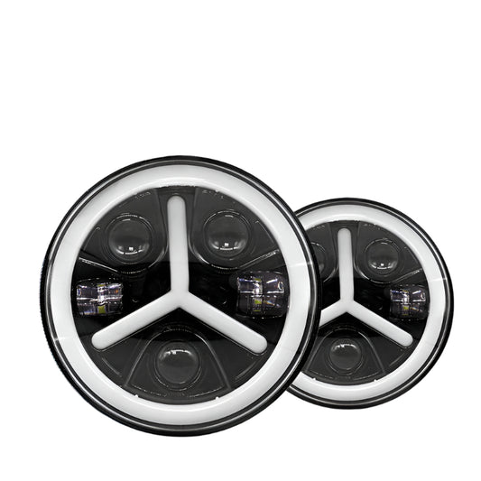7inch Y Ring Style LED Headlight 120W