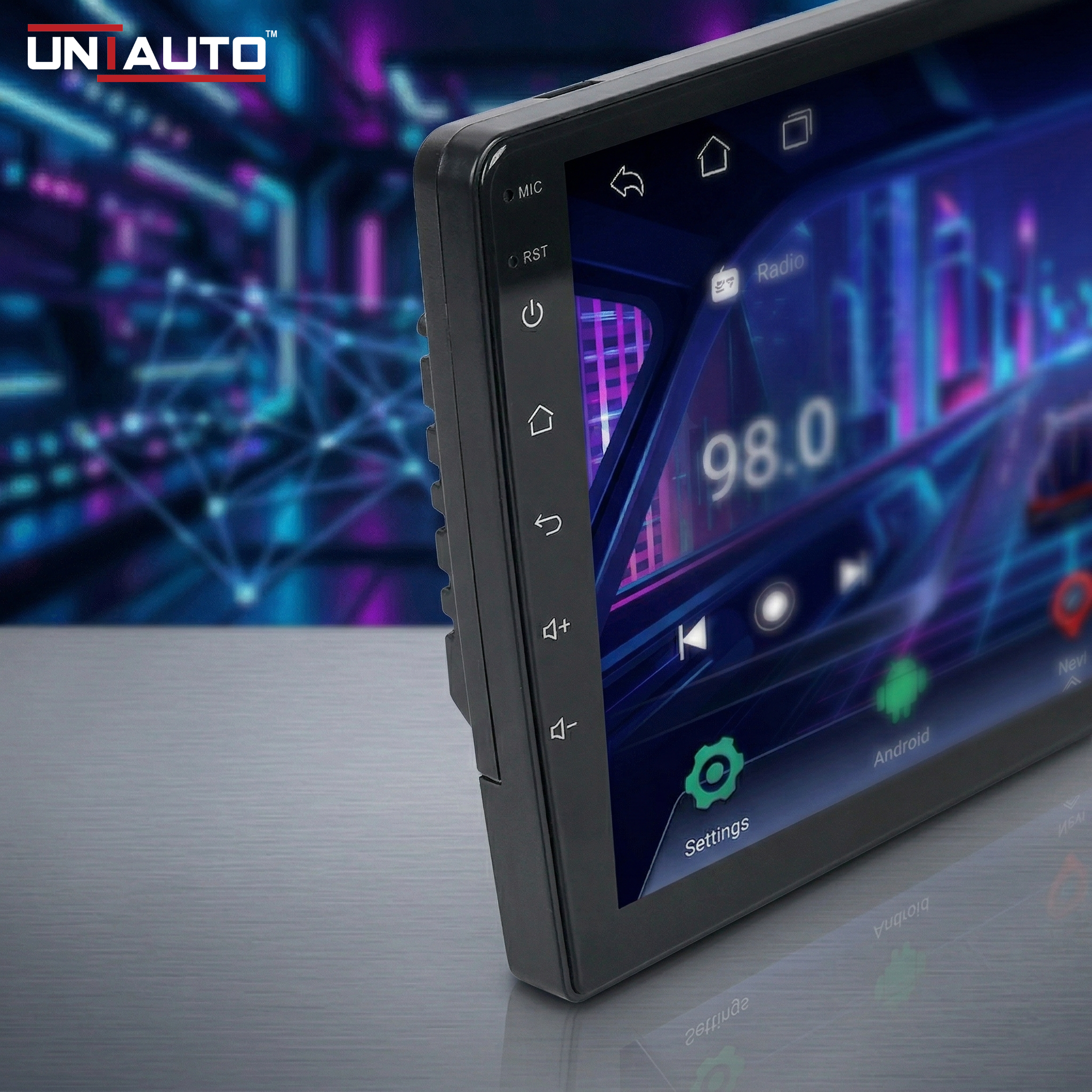 Uniauto 9-Inch 4K Android Car Stereo | Wireless Android Auto & Apple CarPlay | Smart Touch Infotainment System