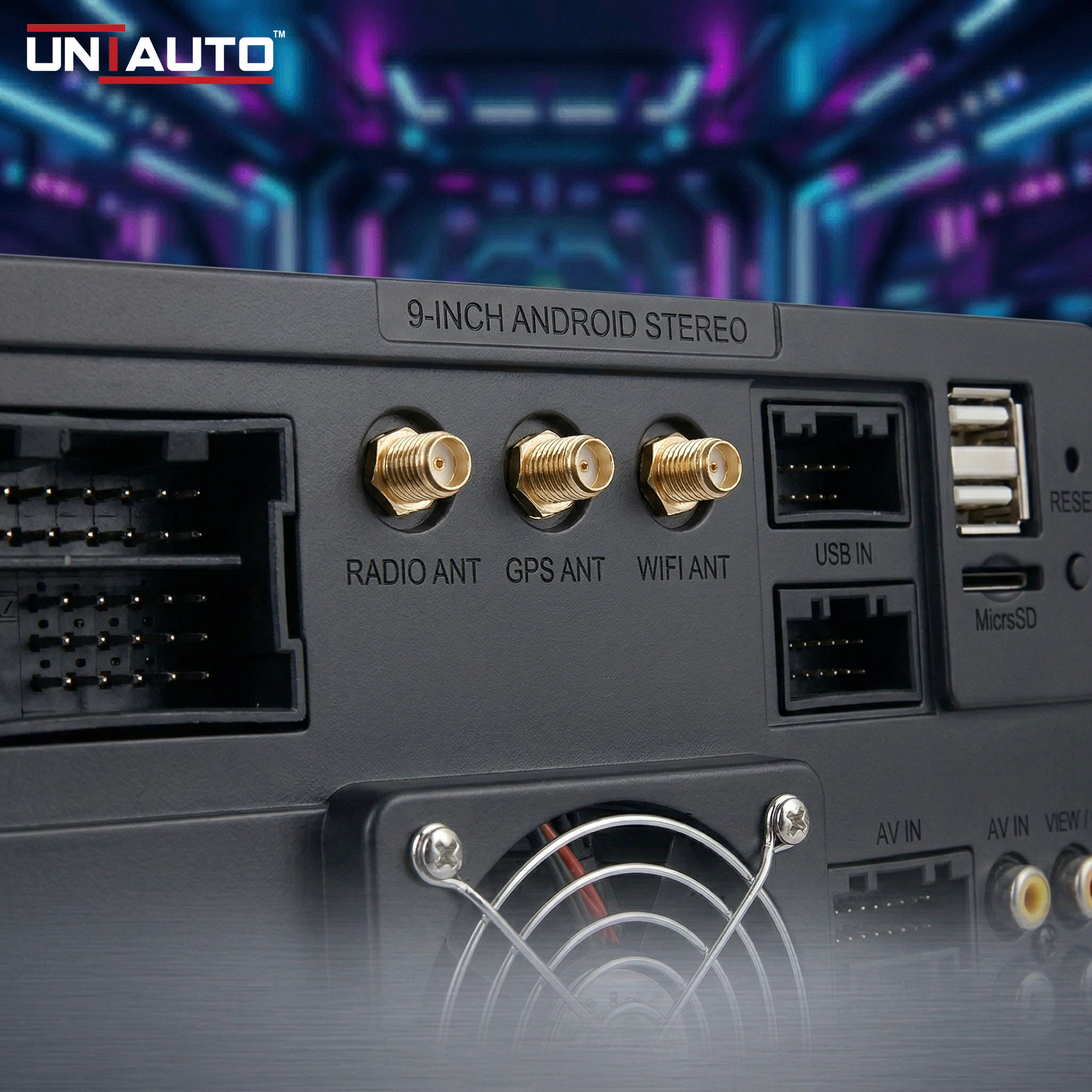 Uniauto 9-Inch 4K Android Car Stereo | Wireless Android Auto & Apple CarPlay | Smart Touch Infotainment System