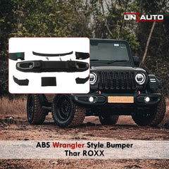 ABS Wrangler-Style Bumper for Mahindra Thar ROXX | Airbag & Sensor Compatible | Winch-Ready Design
