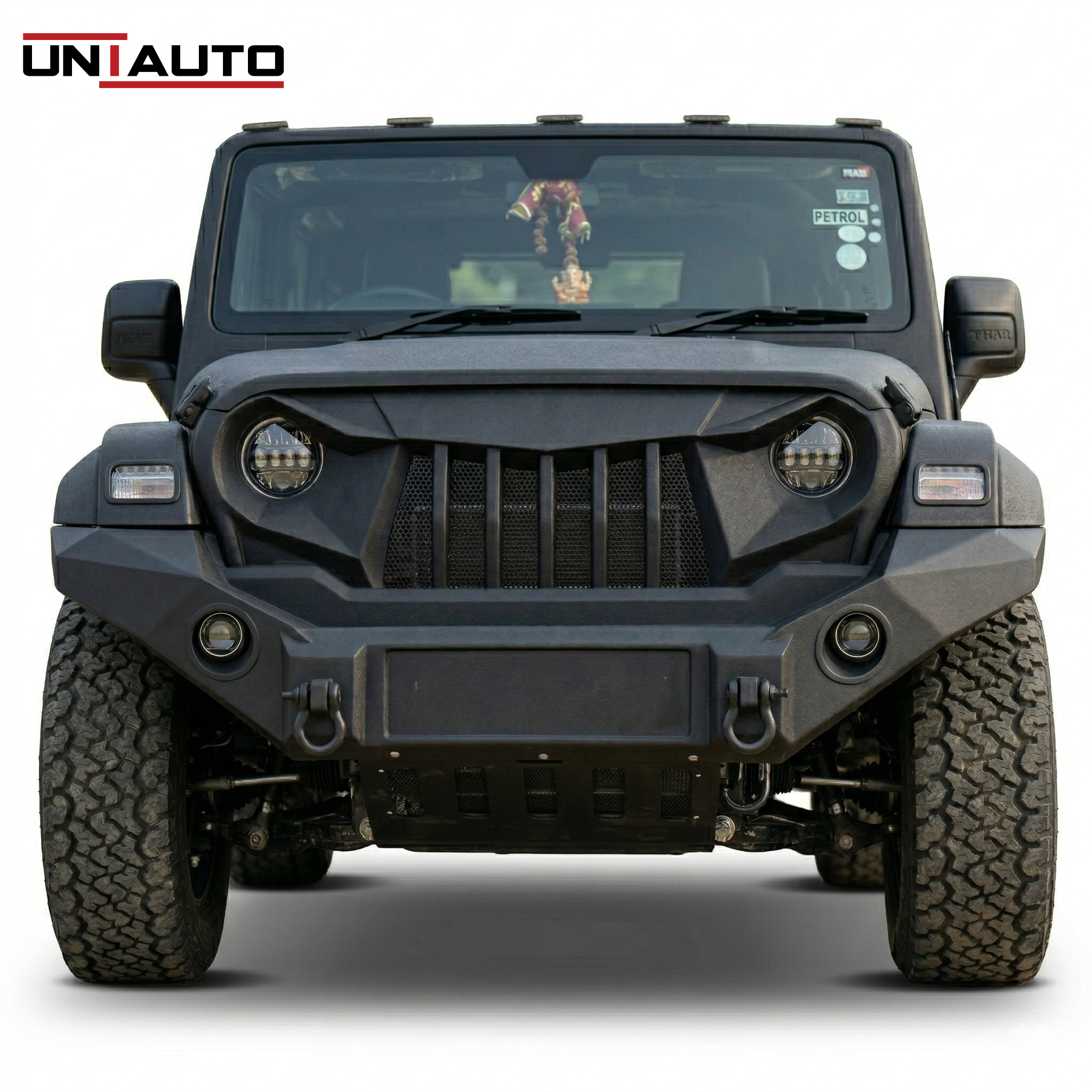 Angry Bird Style Fiber Front Grille for Mahindra Thar 2020 Onwards | Aggressive Custom Off-Road Look | Durable Fiber Build