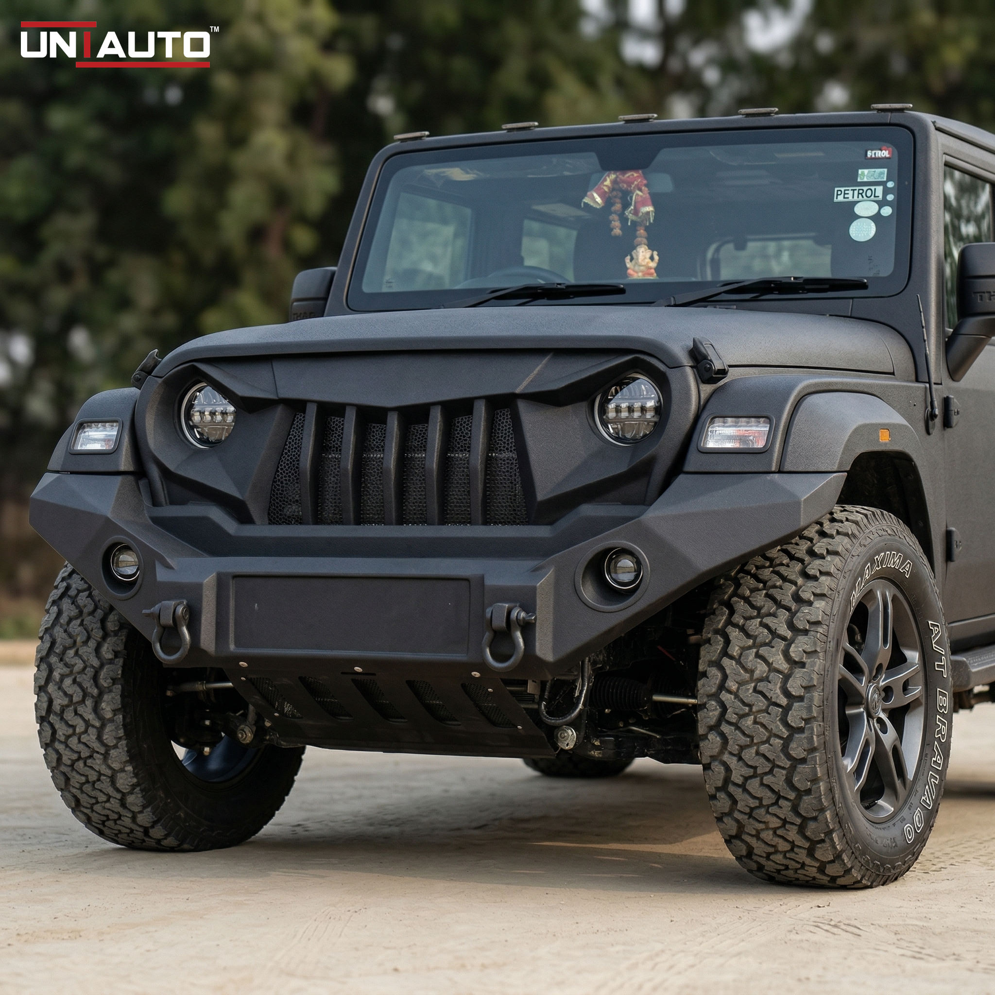 Angry Bird Style Fiber Front Grille for Mahindra Thar 2020 Onwards | Aggressive Custom Off-Road Look | Durable Fiber Build
