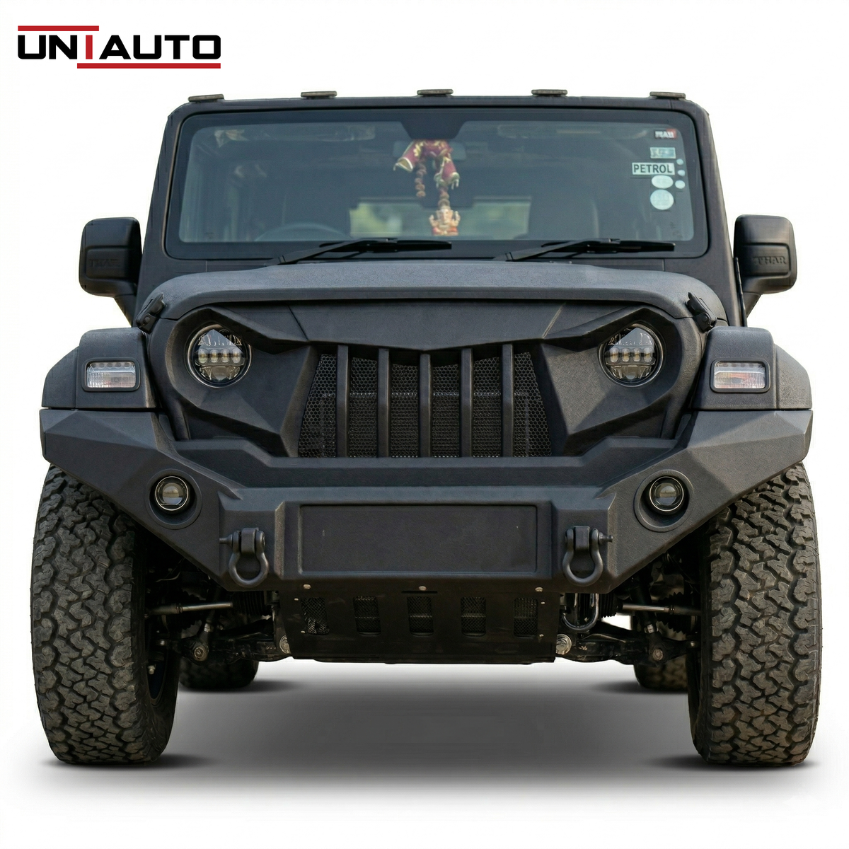 Angry Bird Style Fiber Front Grille for Mahindra Thar 2020 Onwards | Aggressive Custom Off-Road Look | Durable Fiber Build