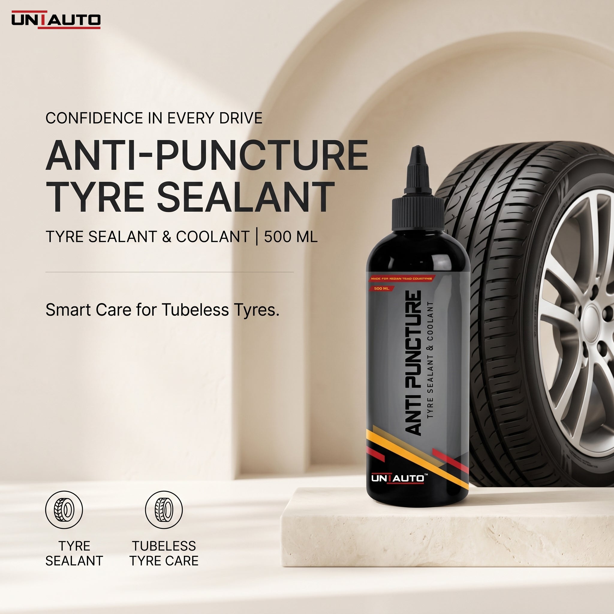 Anti-Puncture Tyre Sealant & Coolant 500ml | Tire Sealant | Tubeless Tyre Puncture Sealant Liquid 500ml