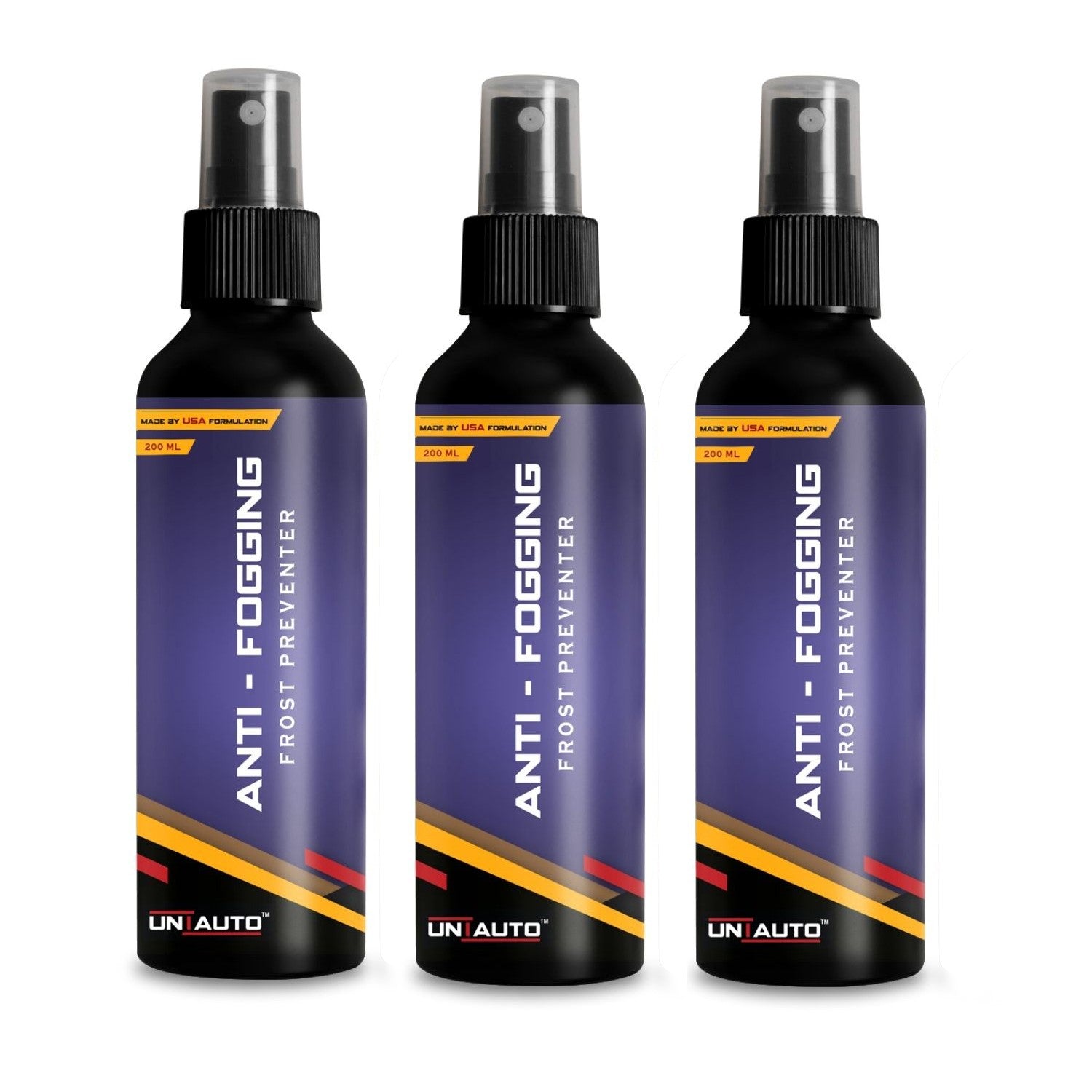 Uniauto Anti-Fogging Spray Frost Preventer 200ml | Clear Vision for Car Glass, Mirrors, Helmets, Windows & Lenses