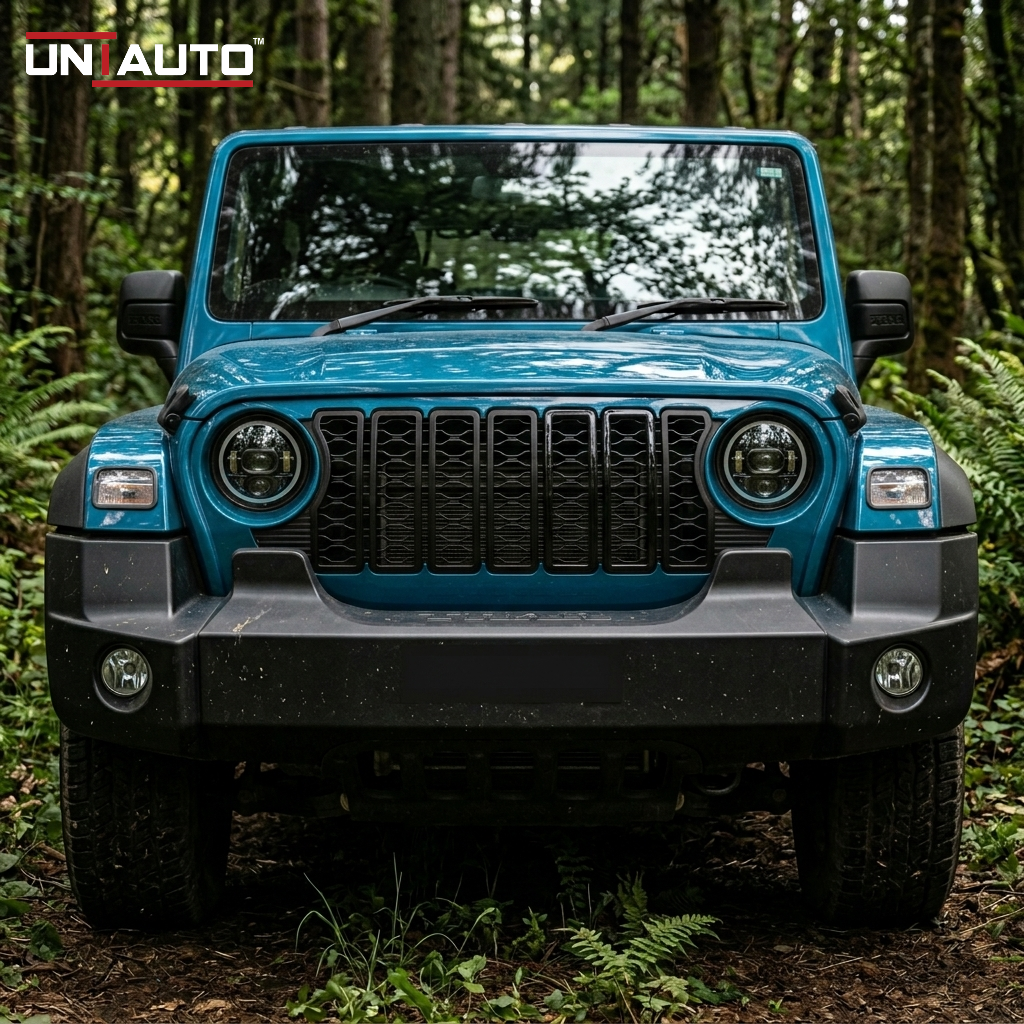 ABS Rubicon Style Front Grille for Mahindra Thar 2020-Onwards | Premium Aggressive Jeep-Inspired Design