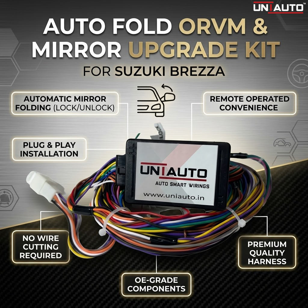 Auto Fold ORVM or Mirror Upgrade kit for Suzuki Brezza | Install Auto fold ORVM into Base and mid models