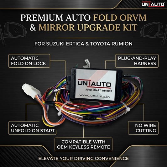 Auto Fold ORVM or Mirror Upgrade kit for Suzuki Ertiga and Toyota Rumion | Install Auto fold ORVM into Base and mid models