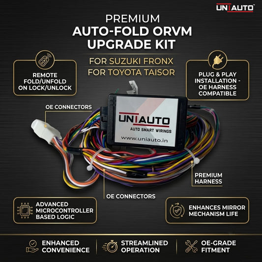 Auto Fold ORVM or Mirror Upgrade kit for Suzuki Fronx and Toyota Taisor | Install Auto fold ORVM into Base and mid models