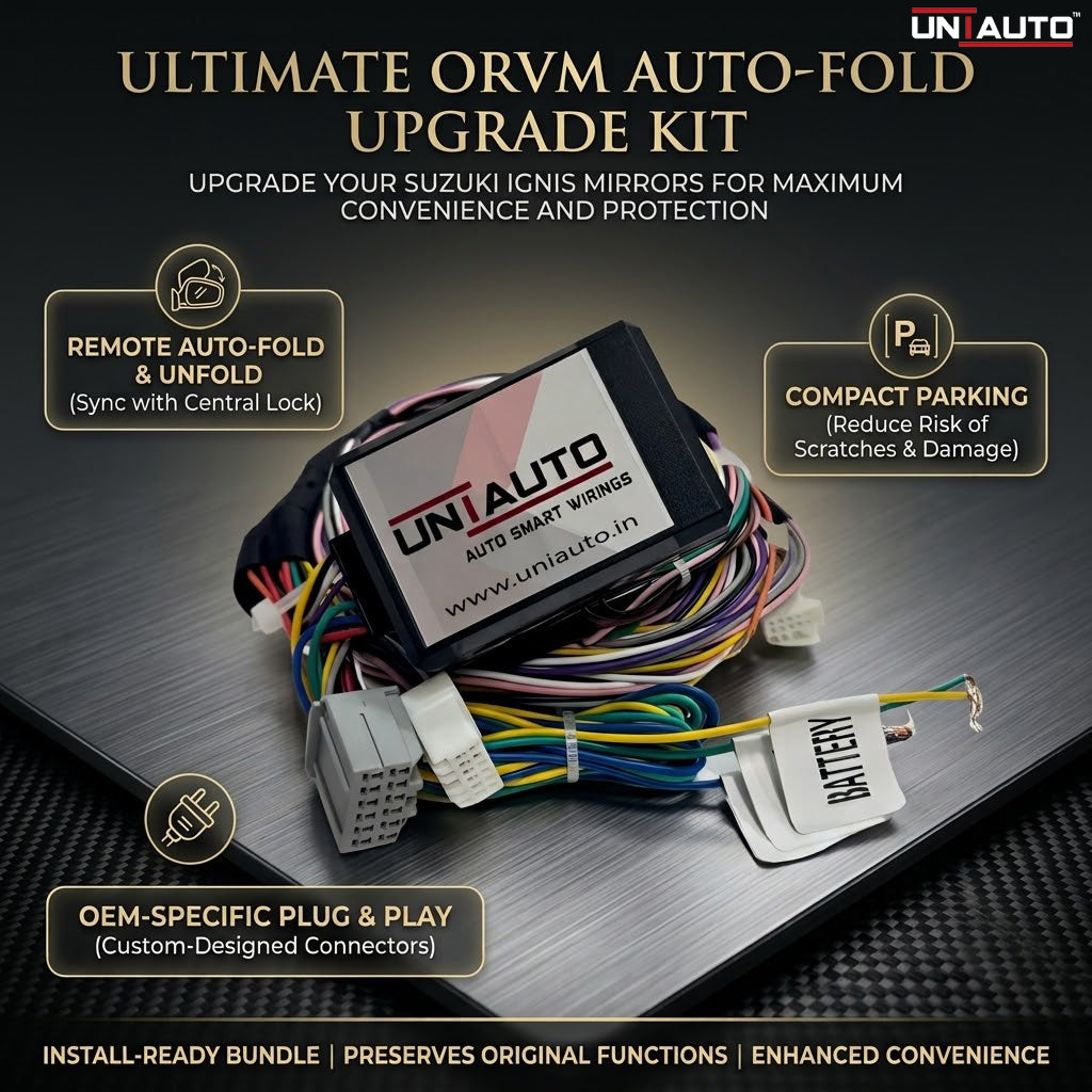 Auto Fold ORVM or Mirror Upgrade kit for Suzuki Ignis | Install Auto fold ORVM into Base and mid models