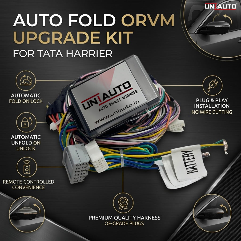 Auto Fold ORVM or Mirror Upgrade kit for TATA Harrier | Install Auto fold ORVM into Base and mid models