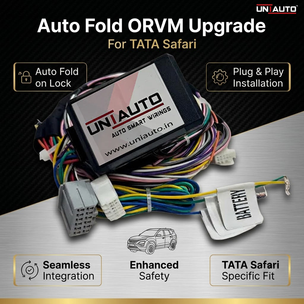 Auto Fold ORVM or Mirror Upgrade kit for TATA Safari | Install Auto fold ORVM into Base and mid models