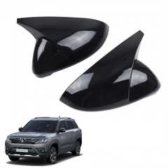 Batman Style ORVM Covers for Maruti Suzuki Brezza | Premium Gloss Black Mirror Covers