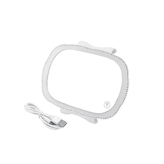 Car Visor Vanity Mirror With LED, Rechargeable Car Makeup Mirror with LED Lights