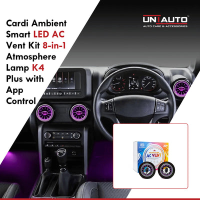 Cardi Ambient Smart LED AC Vent Kit for Thar & Thar Roxx, 8-in-1 Atmosphere Lamp K4 Plus with App Control