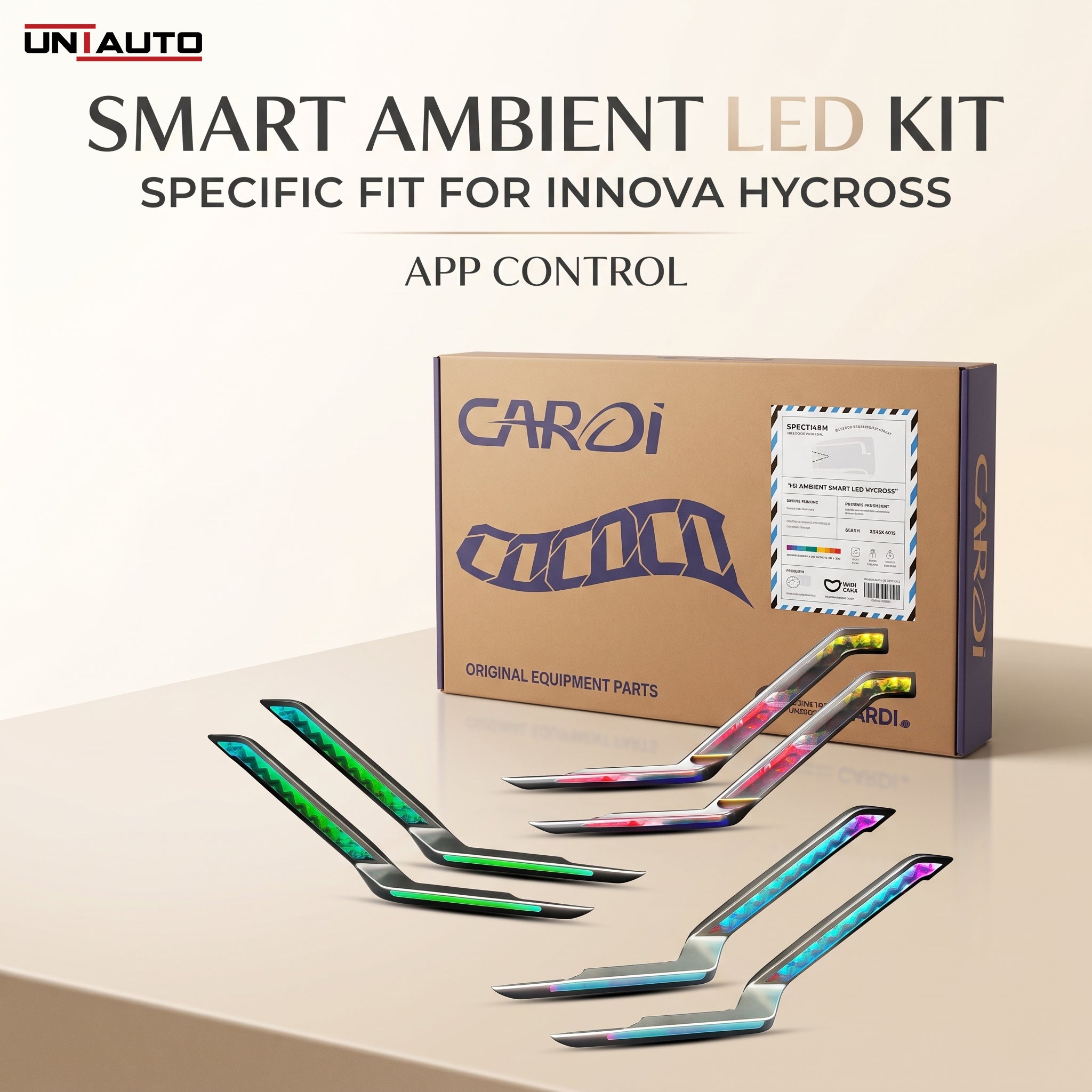 Cardi Ambient Smart LED Specific fit Kit for Toyota Innova Hycross with App Control