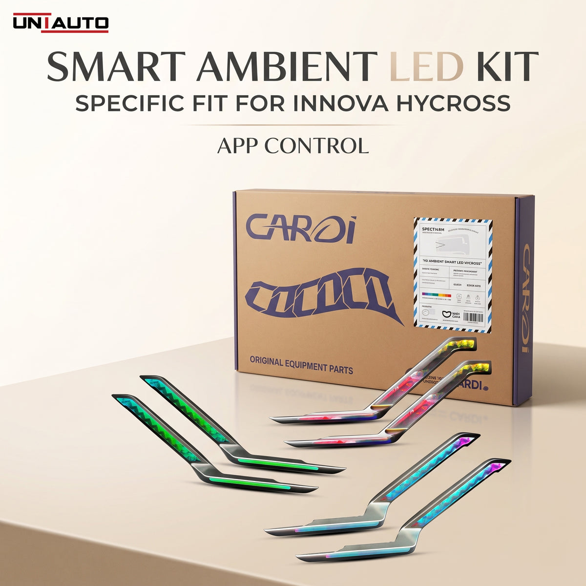 Cardi Ambient Smart LED Specific fit Kit for Toyota Innova Hycross with App Control