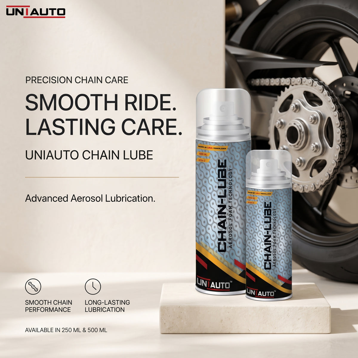 Uniauto Chain Lube – Advanced Aerosol Lubrication for Smooth, Long-Lasting Performance
