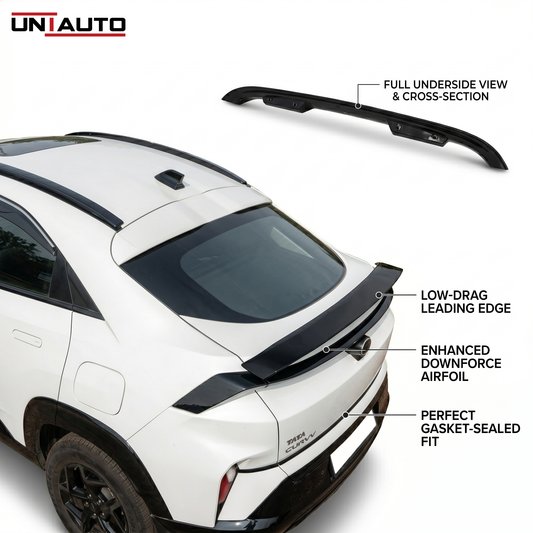 ABS Style Sports Spoiler for Tata Curvv & Tata Curvv EV | Premium Rear Boot Lip Spoiler