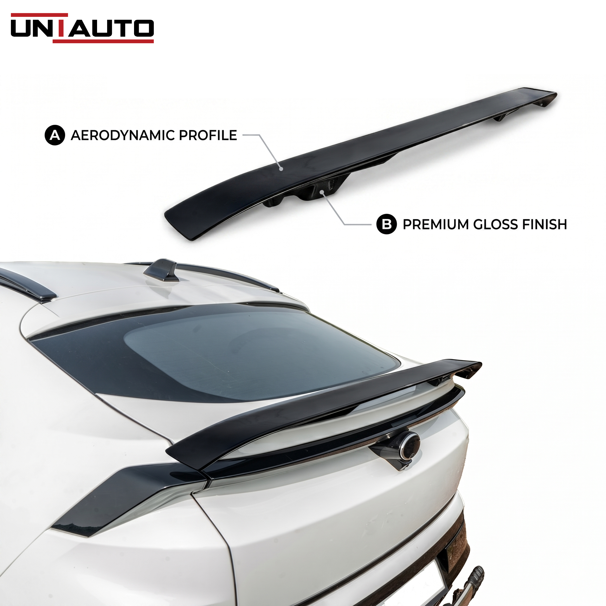 ABS Style Sports Spoiler for Tata Curvv & Tata Curvv EV | Premium Rear Boot Lip Spoiler