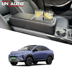 Extended Arm Rest with Dual Cup Holder for Tata Curvv EV | Premium Leatherette Console Armrest Storage cover