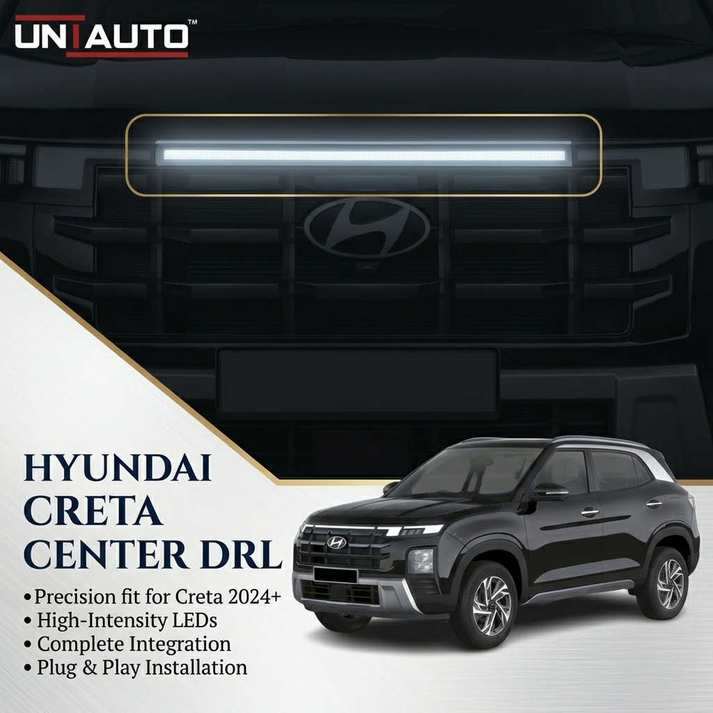 Matrix Style Front center LED DRL with Relay Wiring for Hyundai Creta 2024