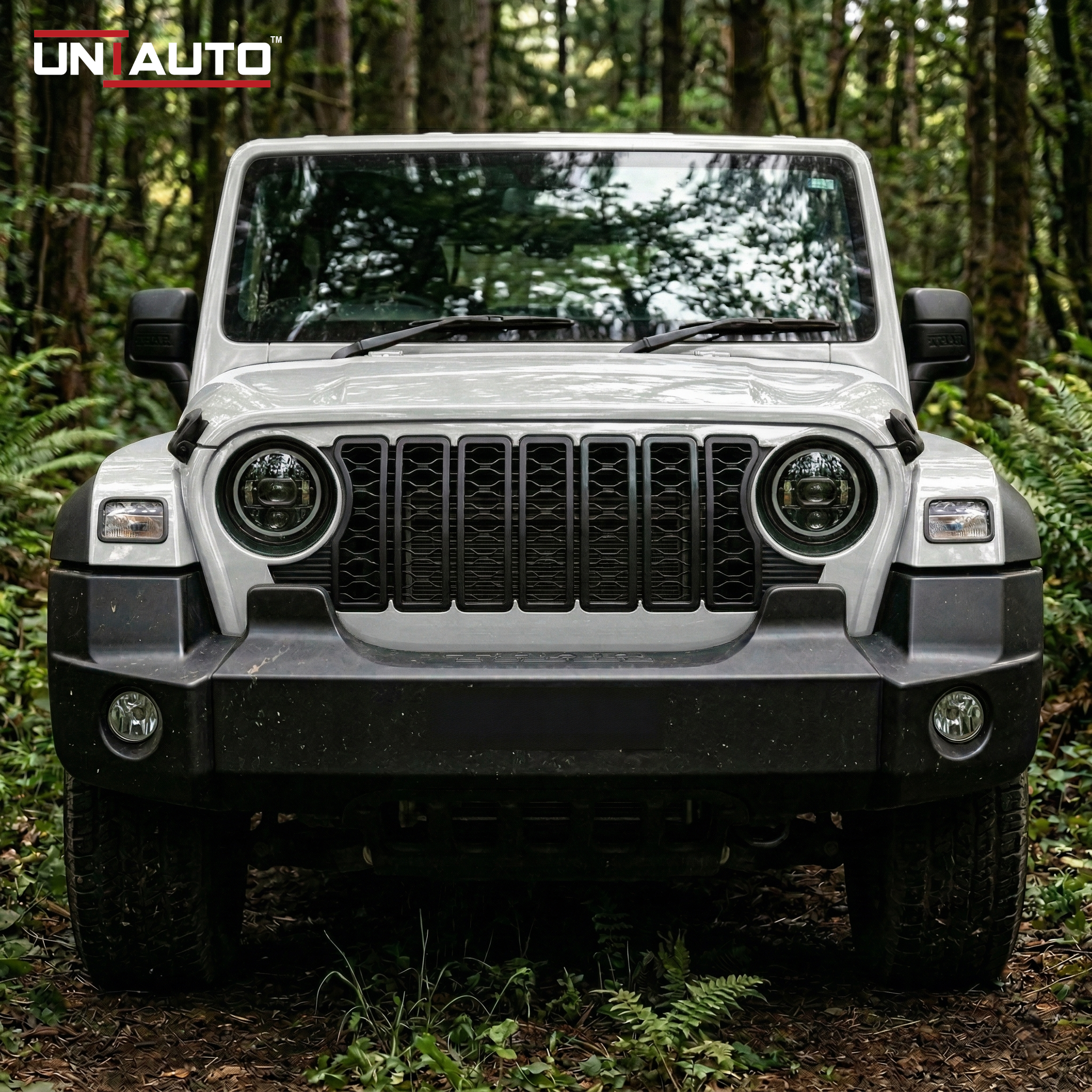 ABS Rubicon Style Front Grille for Mahindra Thar 2020-Onwards | Premium Aggressive Jeep-Inspired Design