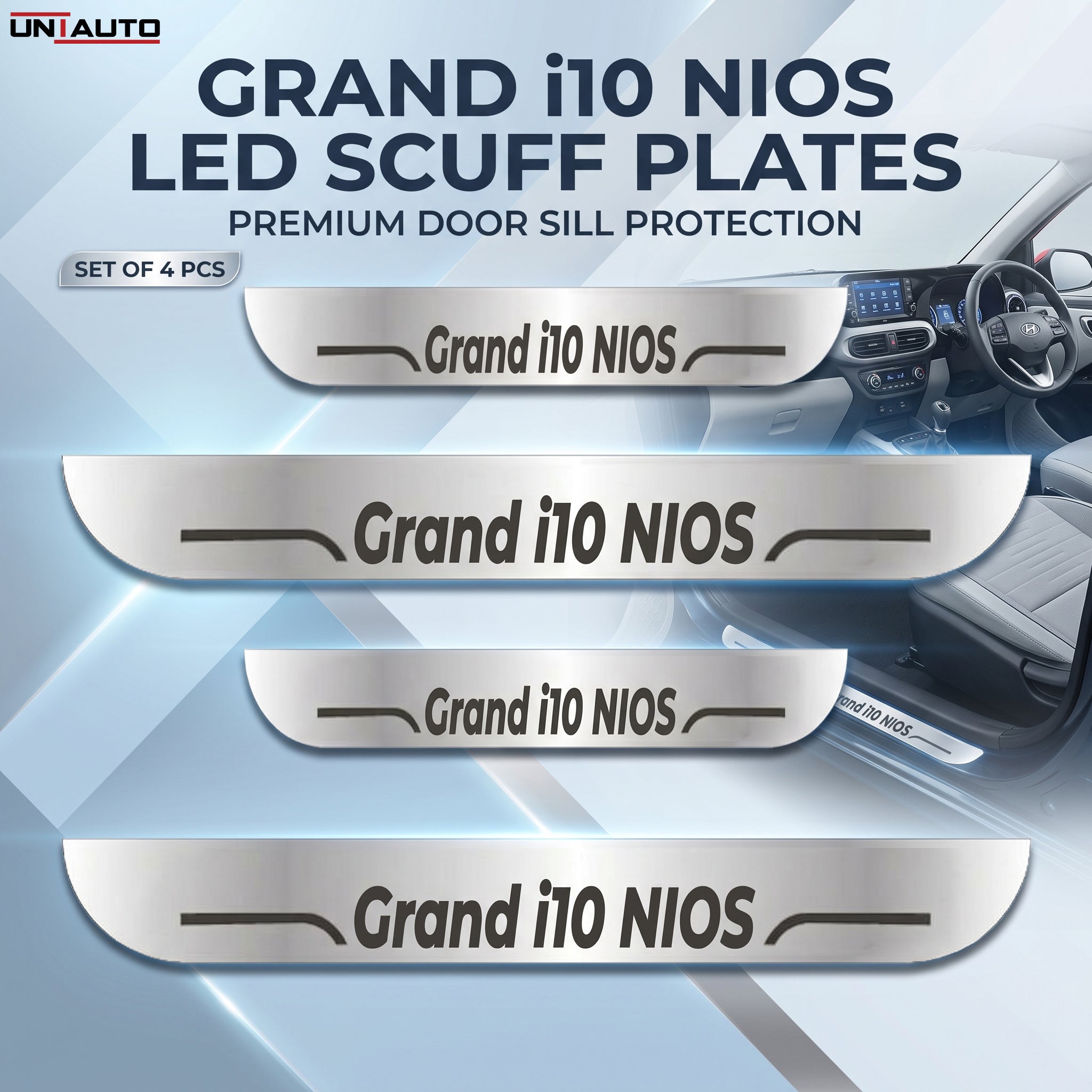 LED Footstep or Scuff Plate for All Hyundai Cars