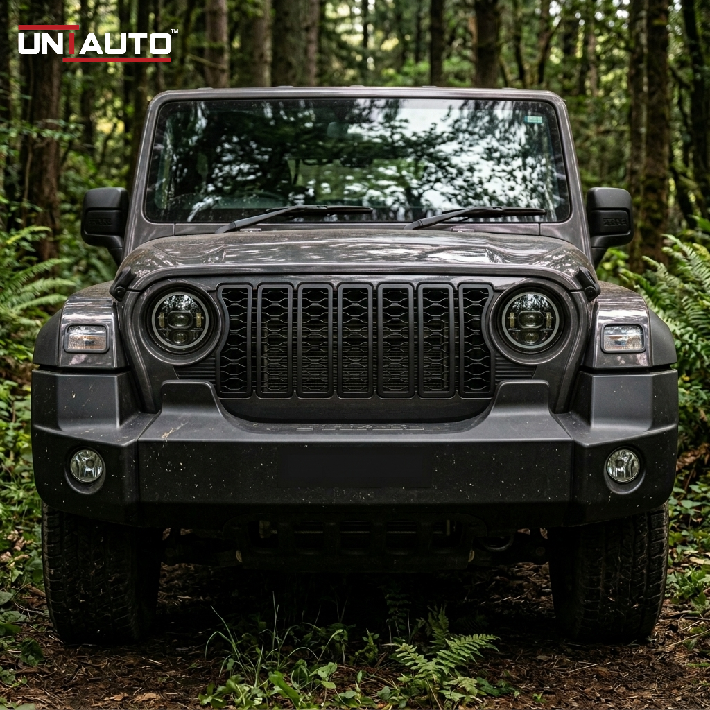 ABS Rubicon Style Front Grille for Mahindra Thar 2020-Onwards | Premium Aggressive Jeep-Inspired Design