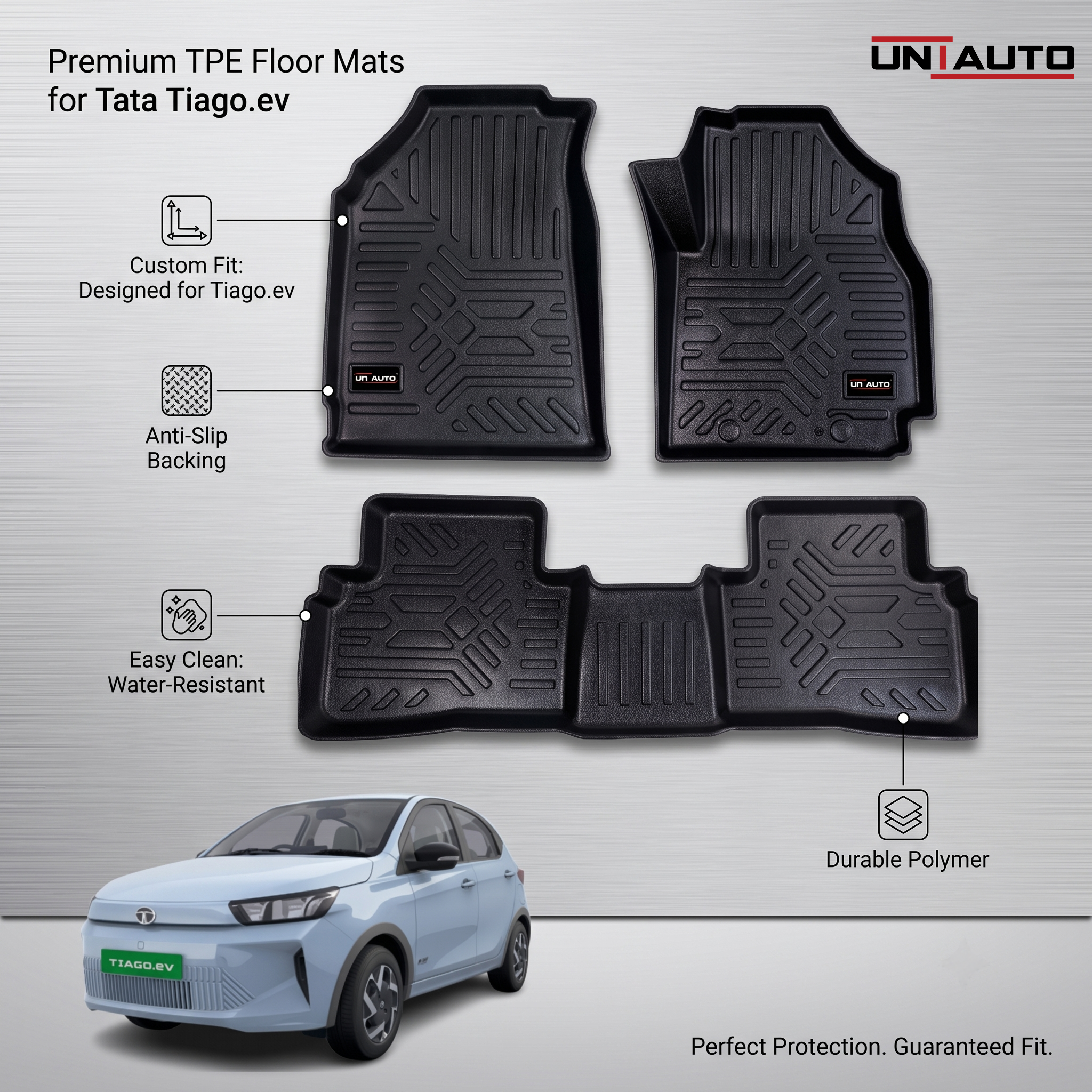 GFX Style Uniauto Tru Fit mats for TATA Tiago EV 2026 onwards
