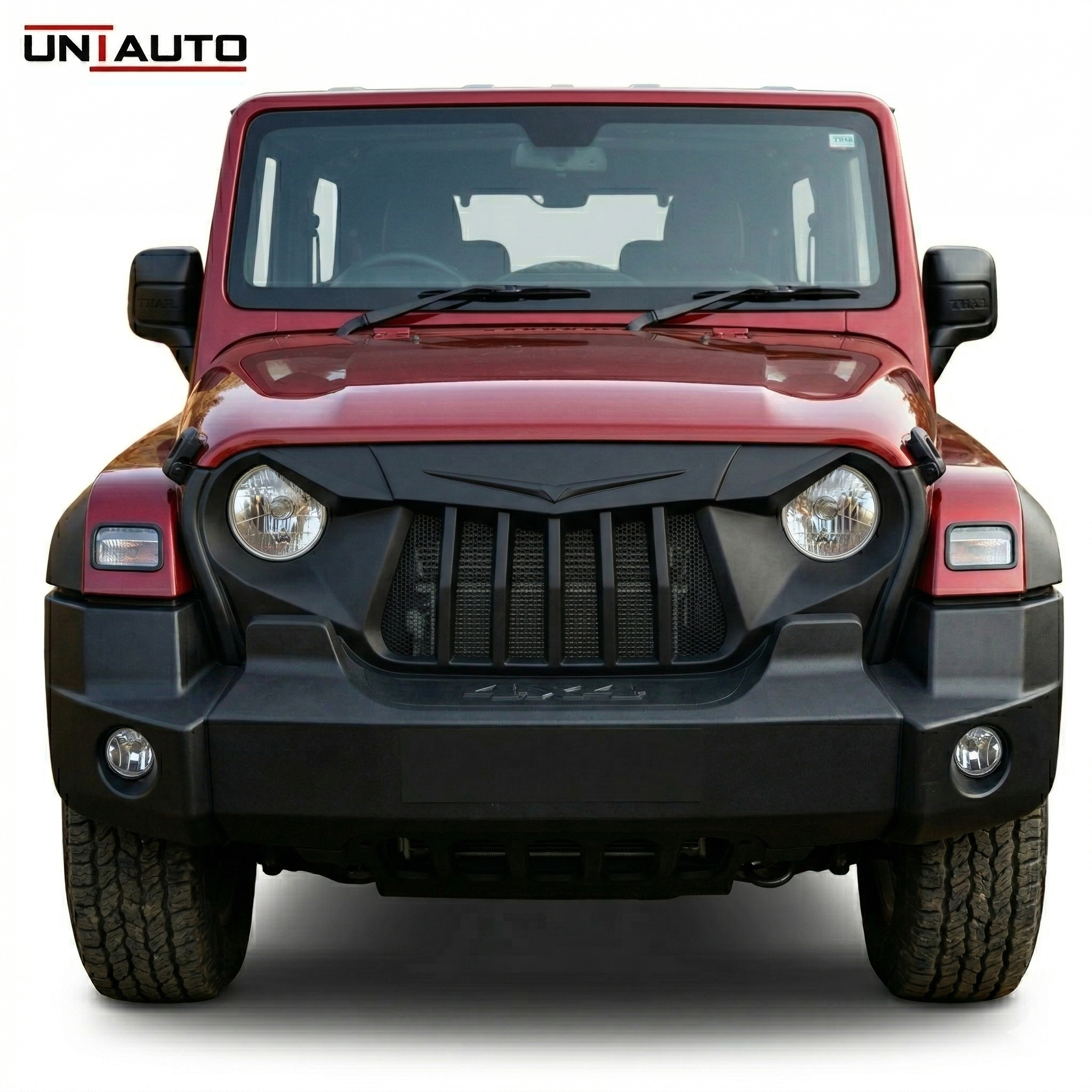 Angry Bird Style Fiber Front Grille for Mahindra Thar 2020 Onwards | Aggressive Custom Off-Road Look | Durable Fiber Build